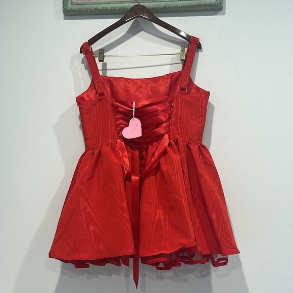 Sugar Thrillz Magic Moves Red Woodgrain fit n flare Mini Dress plus xxl new - Picture 6 of 8